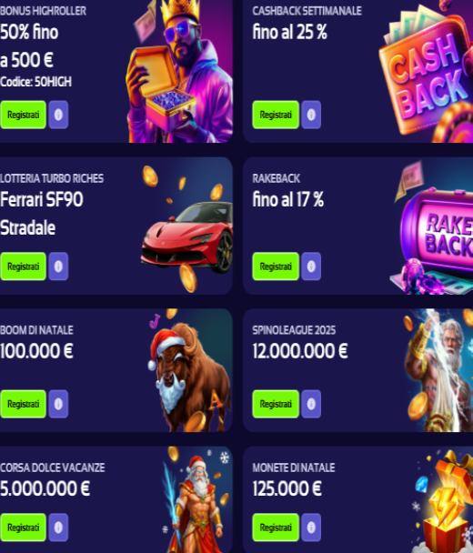 Banner con i bonus disponibili dopo la registrazione su Browinner Casino per i giocatori italiani